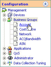 Configuration Menu Account